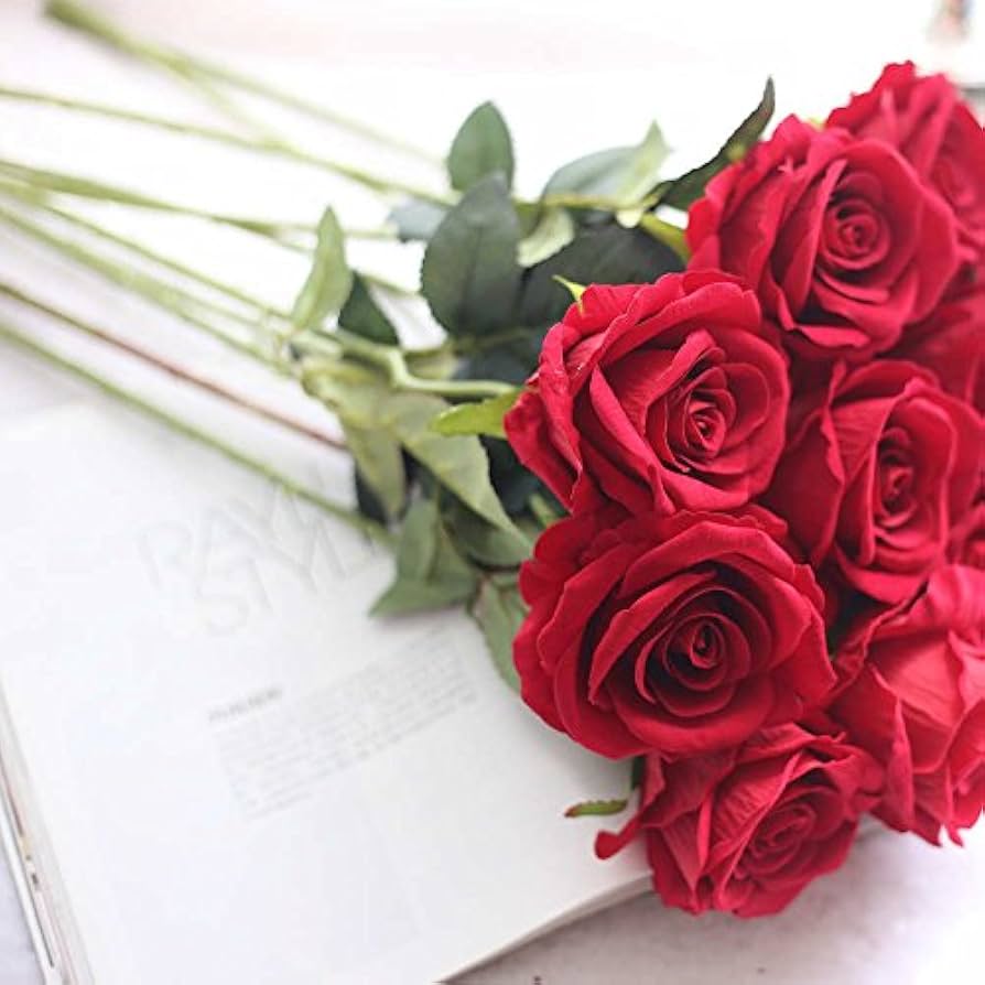 Amazon｜造花 バラ ローズ花束（10本セット） 薔薇 花束